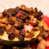 Acorn Squash with Apple and Cranberry Stuffing - Our Kind of Wonderful