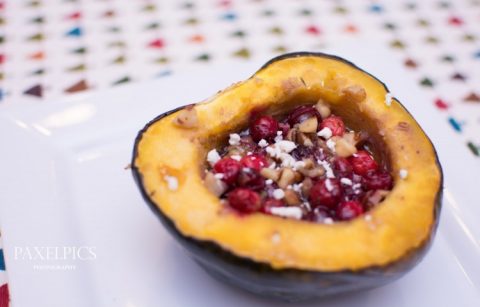 Acorn Squash with Walnuts, Cranberries, and Feta - Our Kind of Wonderful