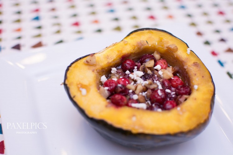 Acorn Squash with Walnuts, Cranberries, and Feta - Our Kind of Wonderful