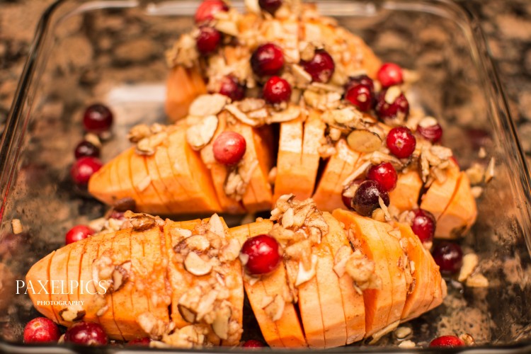 Cranberry and Apple Stuffed Sweet Potatoes - Our Kind of Wonderful