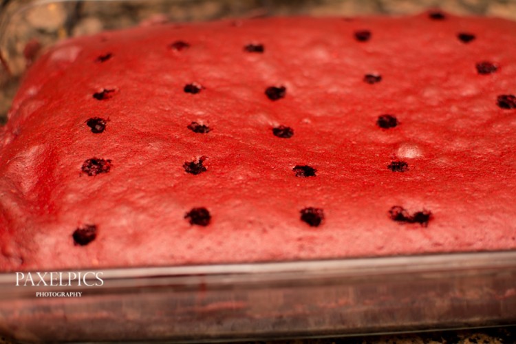 Red Velvet Poke Cake - Our Kind of Wonderful