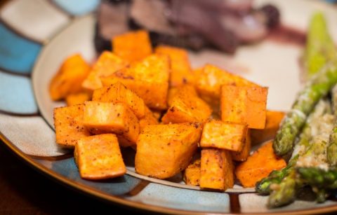 Spicy Roasted Sweet Potatoes - Our Kind of Wonderful