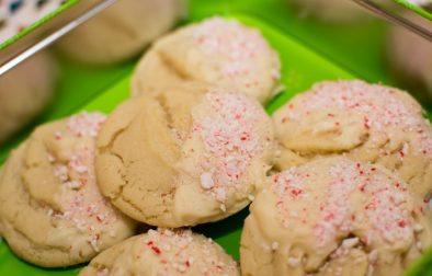 White Chocolate Dipped Peppermint Sugar Cookies - Our Kind of Wonderful