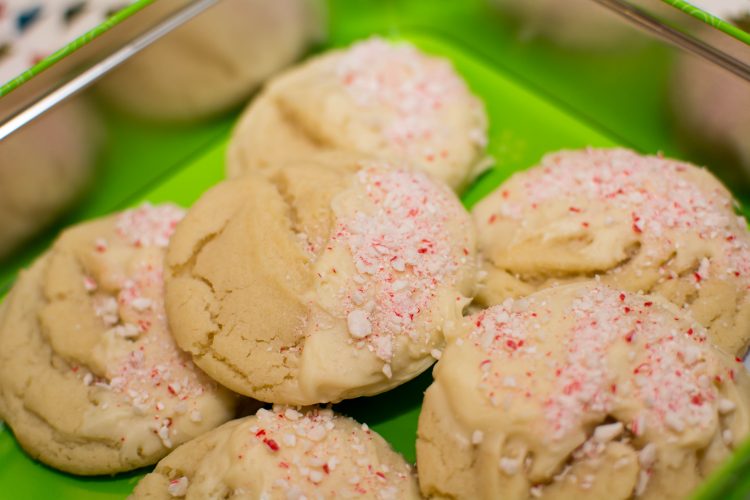 White Chocolate Dipped Peppermint Sugar Cookies - Our Kind of Wonderful