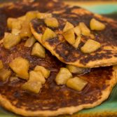 Sweet Potato Pancakes with Cinnamon Apple Syrup - Our Kind of Wonderful