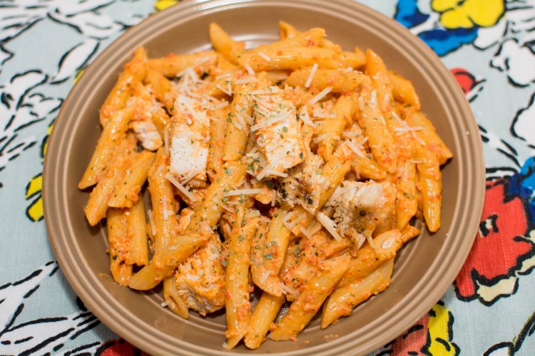 Roasted Red Pepper and Basil Pesto Penne - Our Kind of Wonderful