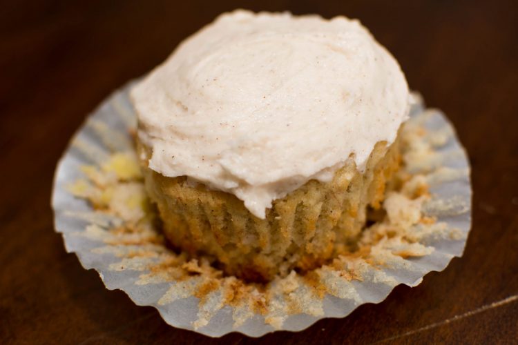 Banana Muffins with Cinnamon Frosting - Our Kind of Wonderful