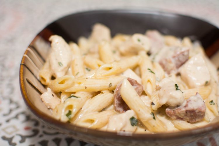 Cajun Chicken Sausage Alfredo - Our Kind of Wonderful