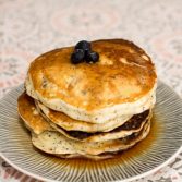 Sour Cream Blueberry, Lemon, Poppyseed Pancakes - Our Kind of Wonderful