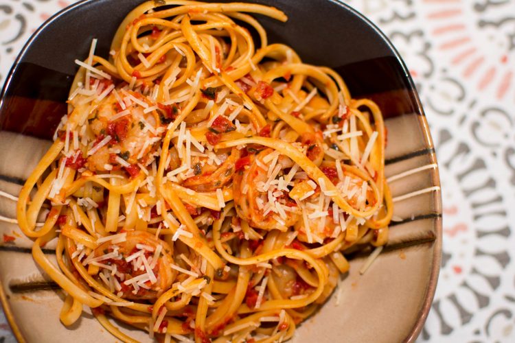 Sun-Dried Tomato Basil Shrimp Pasta - Our Kind of Wonderful