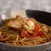 Pesto Chicken Caprese Pasta - Our Kind of Wonderful