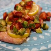 Strawberry Lemon Salmon with Strawberry Avocado Salsa - Our Kind of Wonderful