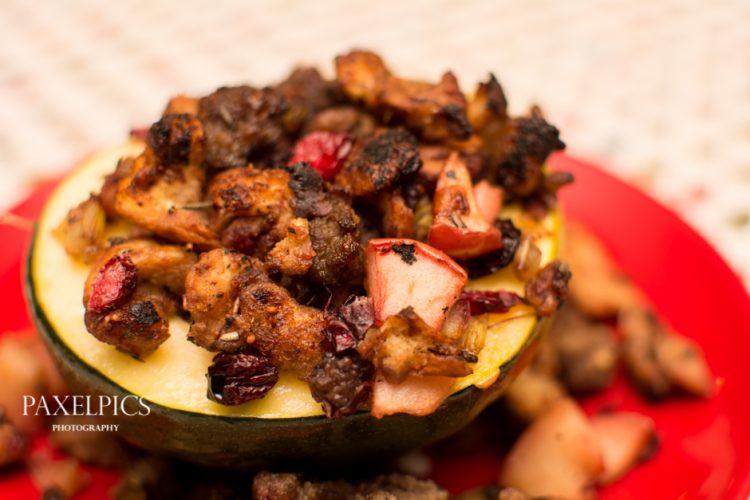Acorn Squash with Apple and Cranberry Stuffing - Our Kind of Wonderful