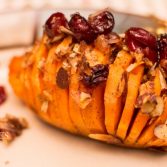 Cranberry and Apple Stuffed Sweet Potatoes - Our Kind of Wonderful
