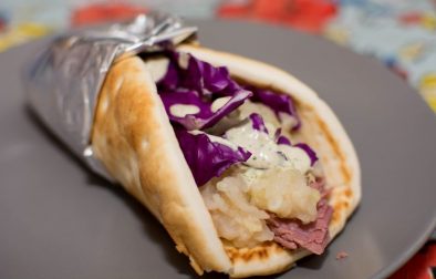 Slow Cooker Corned Beef Brisket Pitas - Our Kind of Wonderful