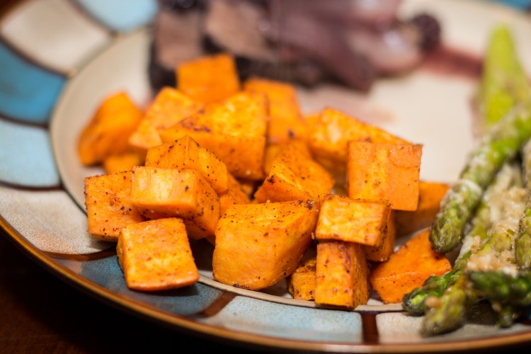 Spicy Roasted Sweet Potatoes - Our Kind of Wonderful