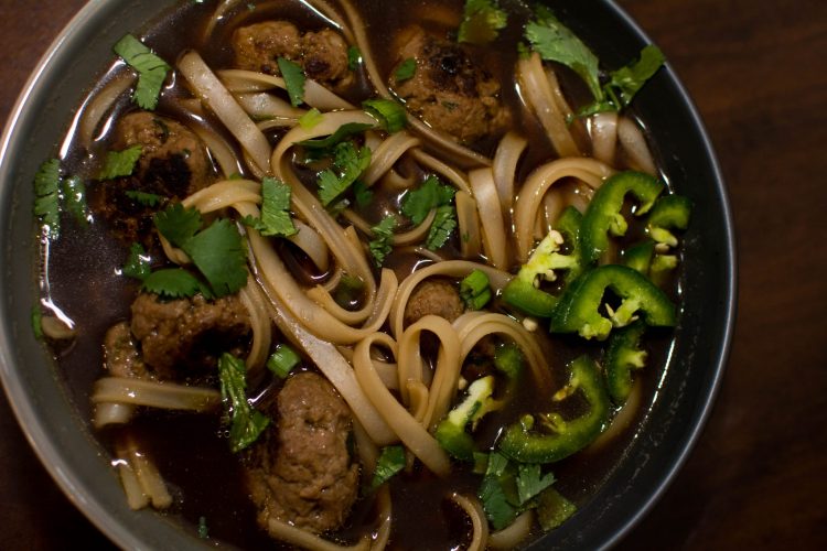 Vietnamese Meatball Pho Noodle Soup - Our Kind of Wonderful