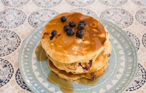 Lemon Blueberry Ricotta Pancakes - Our Kind of Wonderful