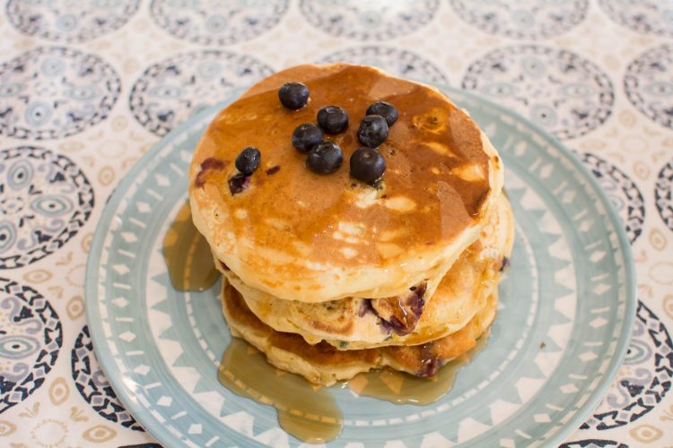 Lemon Blueberry Ricotta Pancakes - Our Kind of Wonderful